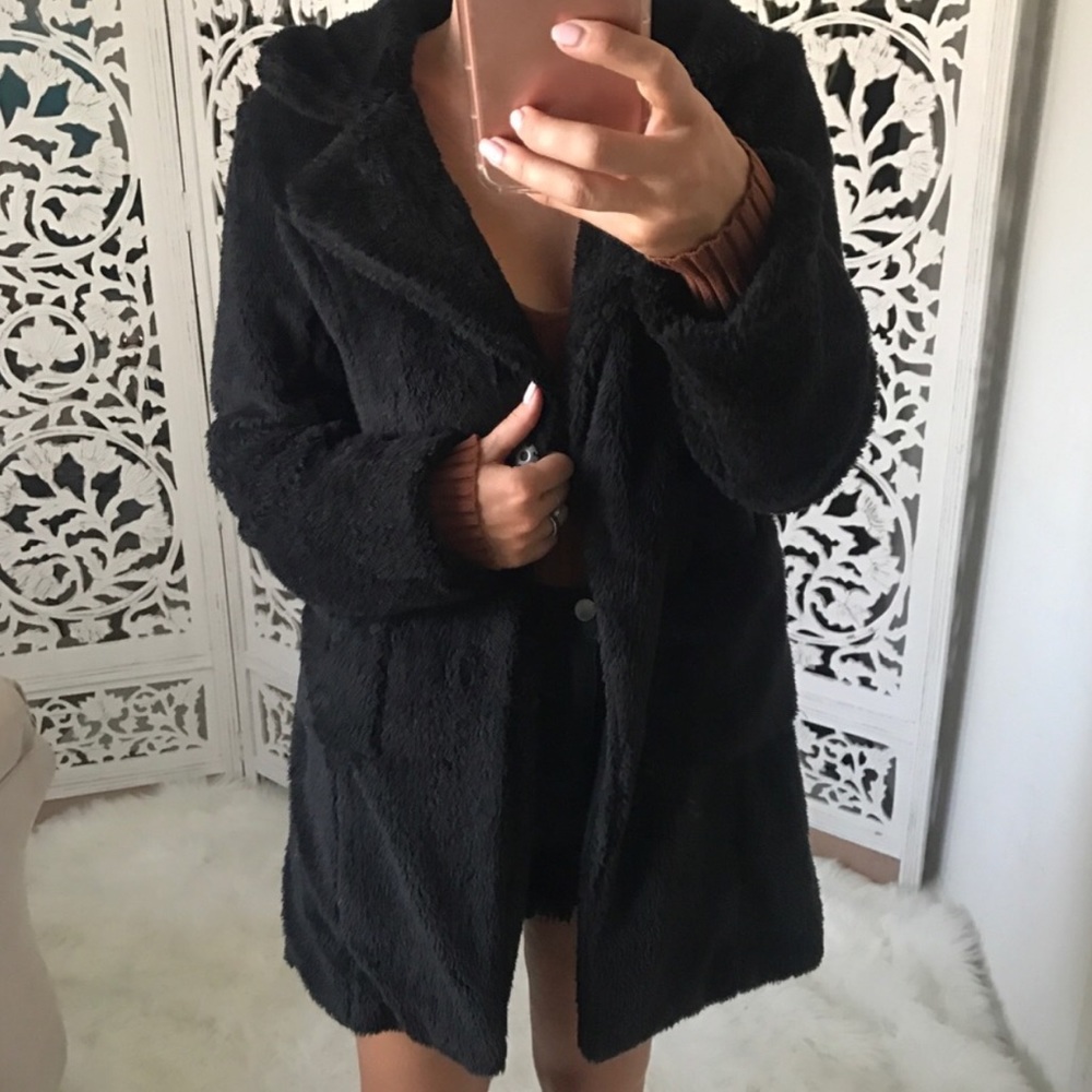 LAST 1️⃣ REA Faux Fur Teddy Trench Coat - Picture 6 of 8